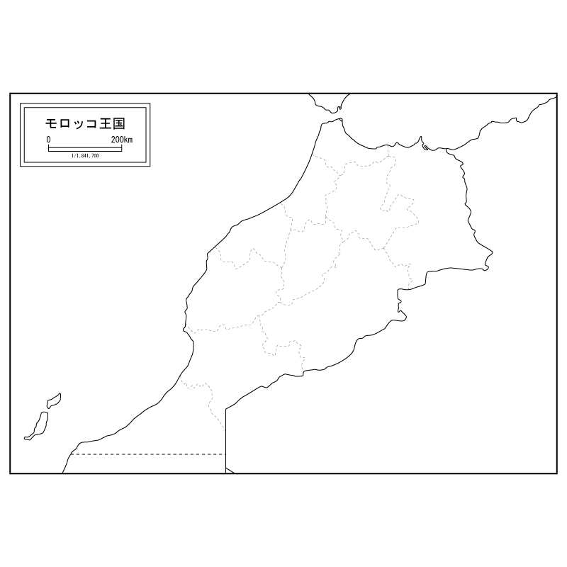 モロッコの白地図のサムネイル