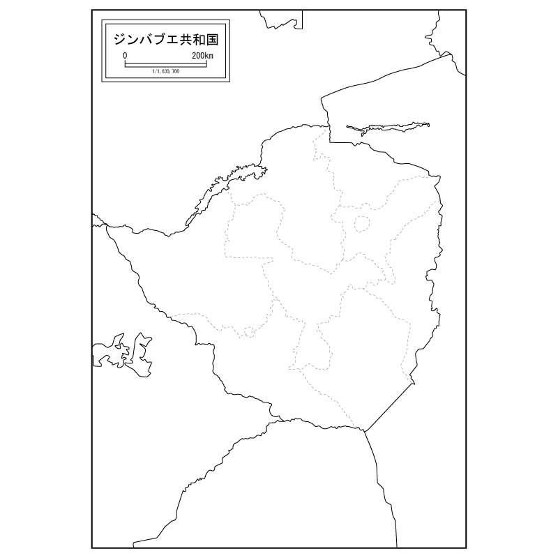 ジンバブエの白地図のサムネイル