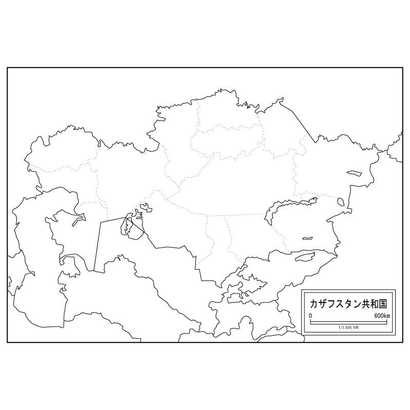 カザフスタンの白地図のサムネイル
