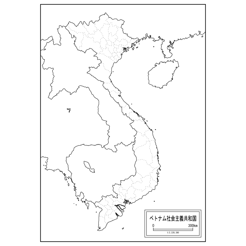 ベトナムの白地図のサムネイル