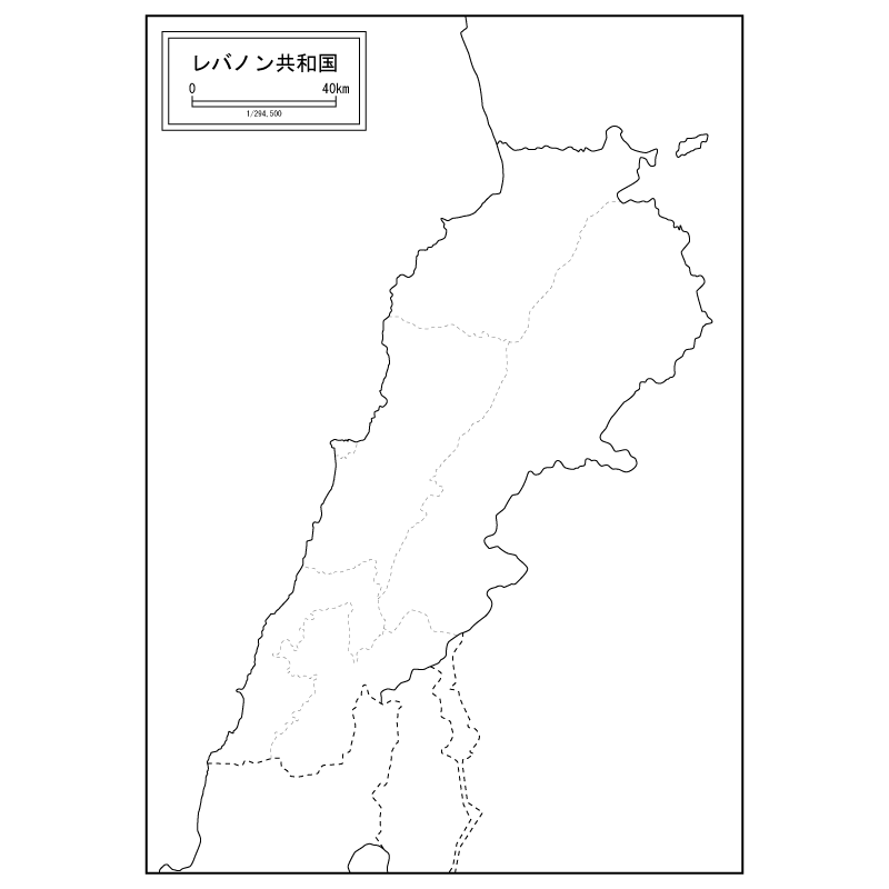 レバノンの白地図のサムネイル