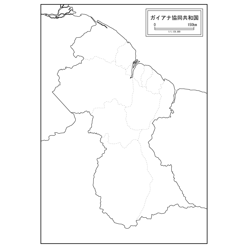 ガイアナの白地図のサムネイル
